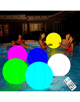 Globo inflable grande con luz LED resistente al agua, para fiesta en piscina de agua y jardín