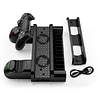 Soporte de refrigeración Vertical para PS4/ PS4 Slim/ PS4 Pro, estación de carga con indicadores LED, 12 piezas de almacenamiento de juegos