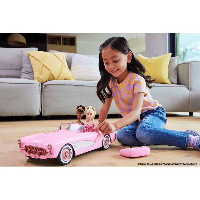 Hot Wheels Barbie Corvette a control remoto a batería &quot;Barbie The Movie 2023&quot;