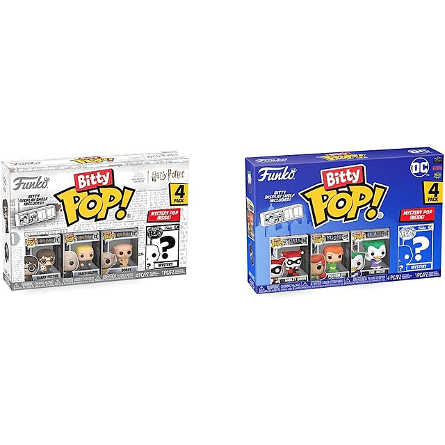 Funko Bitty Pop! Mini juguetes coleccionables de Harry Potter, Draco Malfoy, Dobby y Mystery Chase (los estilos pueden variar) paquete de 4