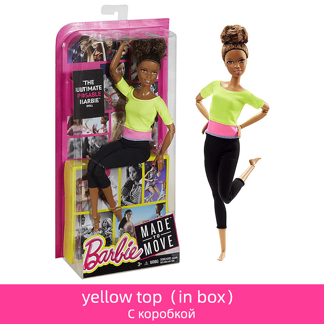 Barbie clásica Original muñecas articuladas Mattel yellow top-in box