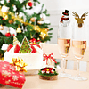 Decoracion copa de vino de Navidad 2023, 10 piezas
