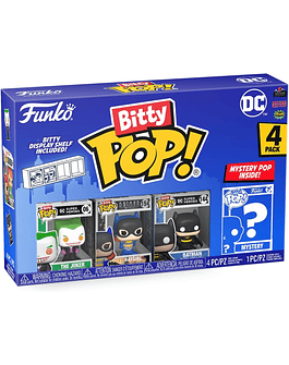 Funko Bitty Pop! DC Mini juguetes coleccionables - Figura de Joker, Batgirl, Batman y Mystery Chase (los estilos pueden variar) paquete de 4