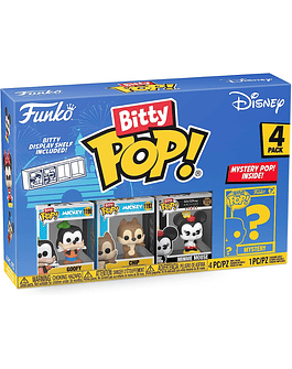Funko Bitty Pop! Mini juguetes coleccionables de Disney, figura de Goofy, Chip, Minnie Mouse y Mystery Chase (los estilos pueden variar), paquete de 4 unidades