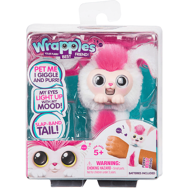 Little Live Wrapples Unao o Bonnie juguete interactivo para niños, banda de Slap Tail