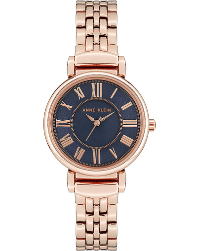 Anne Klein Reloj de pulsera para mujer - Oro rosa/azul marino.