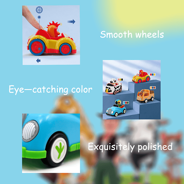 Exclusivo - La Granja De Zenon- 5 coches De juguete para niños