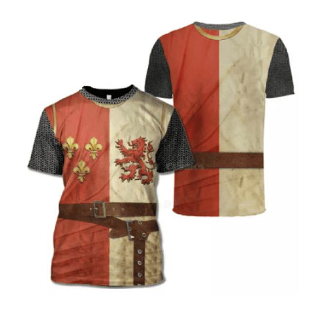 Camisetas de cuello redondo de templarios europeos
