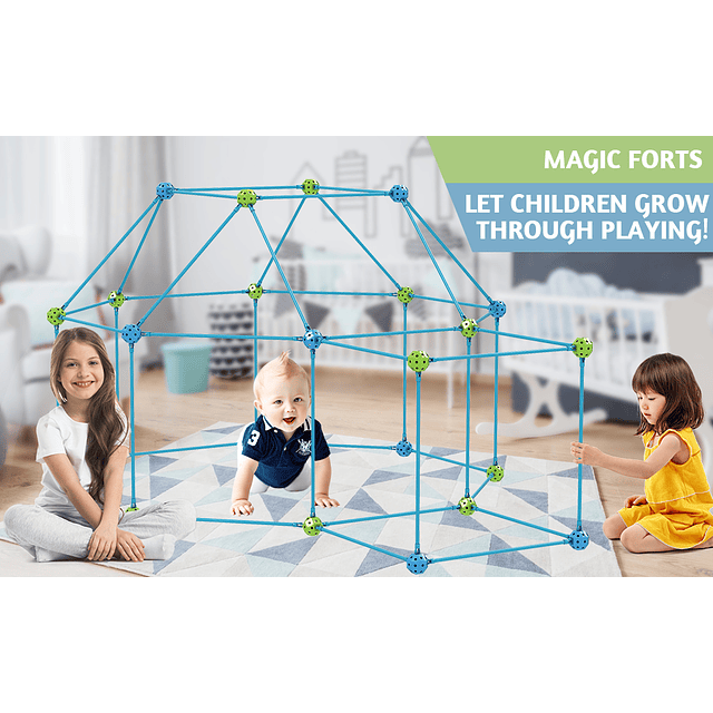 Kit construcción Magical Glow Forts 86 piezas fosforescente 4