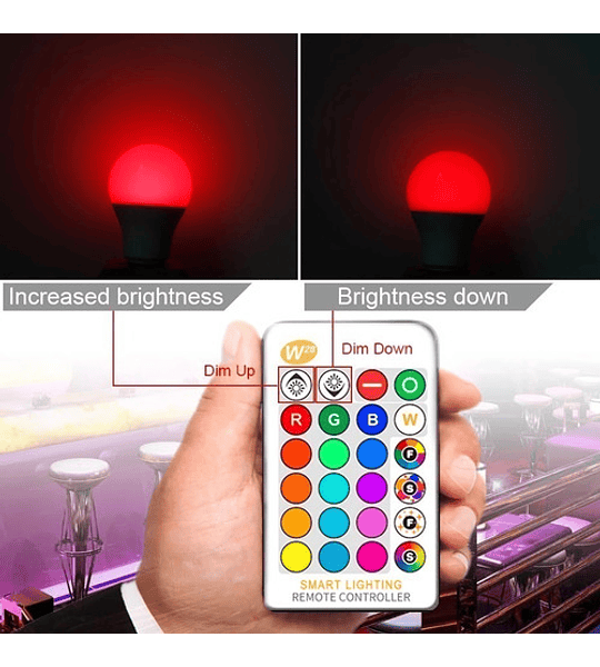 Ampolleta Led E27 Rgb 12w Control Remoto Colores Tiktok