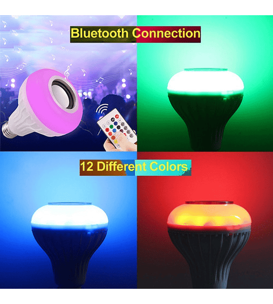 Ampolleta Bluetooth Luz Led Altavoz C/ Remoto