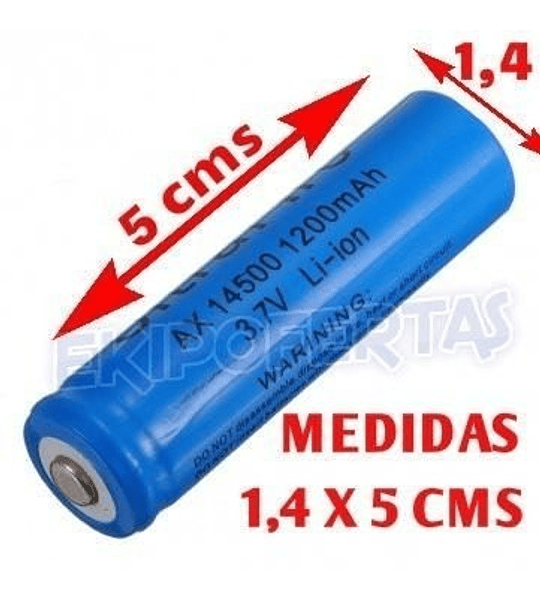 Pack 2 Pilas Baterias 14500 3.7v Li-ion 1500