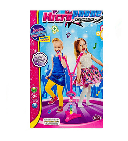 Micrófono Doble Star Party Mp3 Led Pedestal Niñas Niños