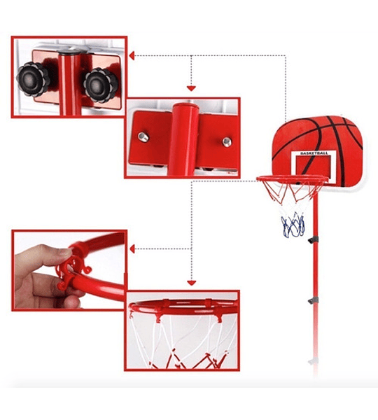 Aro Basketball Maya Inflador + Balón + Inflador
