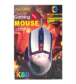 Mouse Gamer Aoas K80 Usb 1600 3200 Dpi Rgb