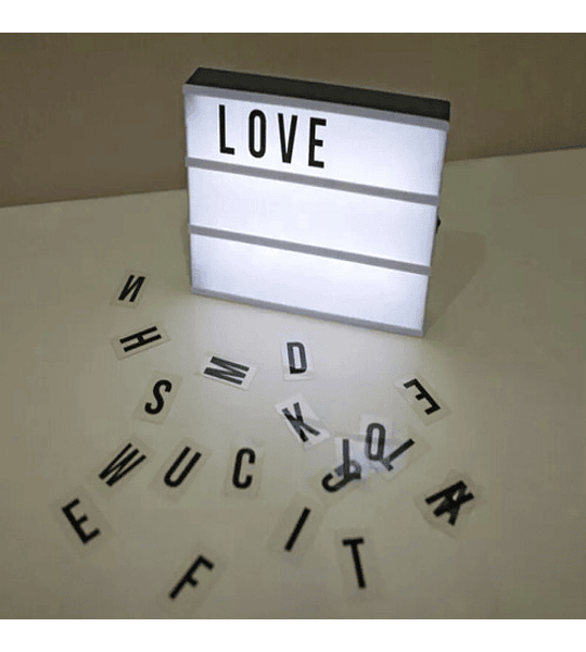 Caja De Luz Led Lightbox A4 Pizarra Con Letras Y Emojis