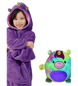 Poleron Huggle Pets , Peluche Happy Nappers + Pulpito De Peluche Reversible De Doble Cara 