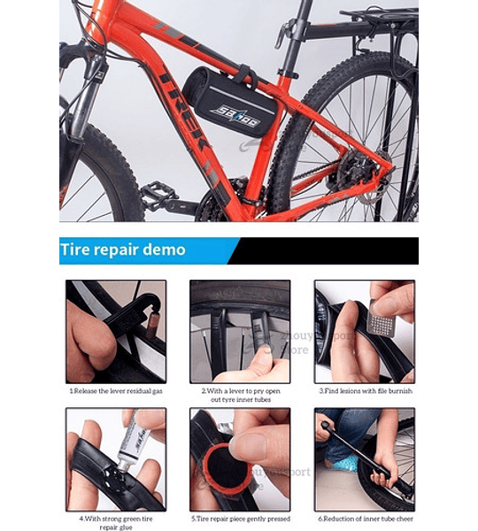 Kit Herramientas Bicicletas Con Bombin Reparacion Accesorios