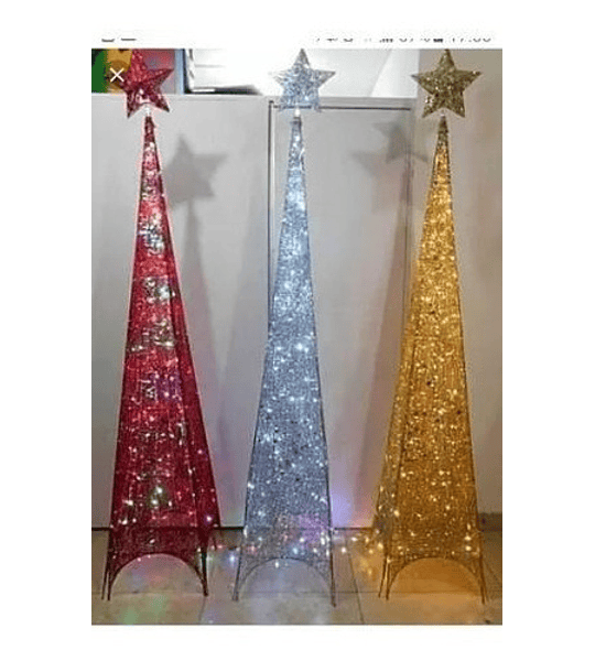 Arbol Piramide Iluminada Luz Led Metal 180 Cm Navidad Pascua