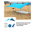 Toldo Sol Playa Lycra Estaca Parasol Portátil Refugio 21161