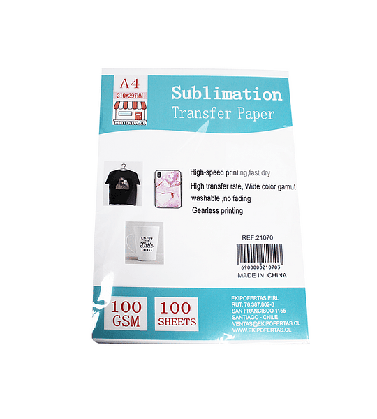Kit De Sublimación 100 Hojas A4 + Pack De Tintas + Cinta De Sublimación