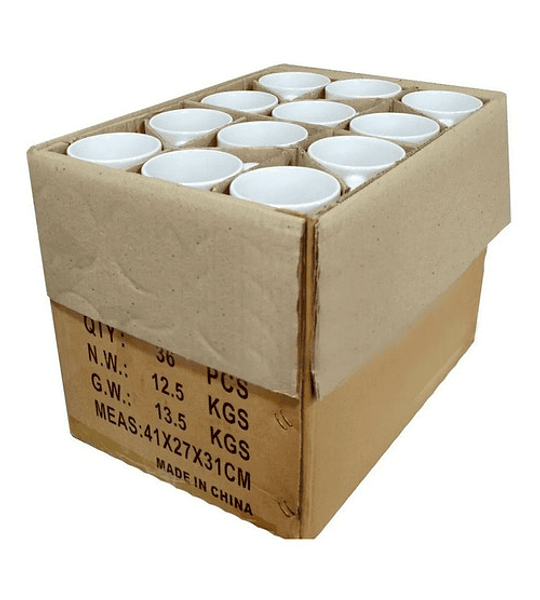 Caja 36 Tazones Estampar Sublimacion Blanco Grado A 11oz