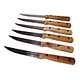 Set De 6 Cuchillos Premium Wayu + Base Madera Cocina Asado