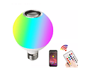 Ampolleta Led 12w Parlante Bluetooth Control Remoto Rgb