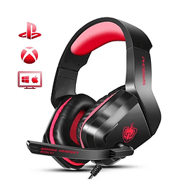 Audífonos Gamer Micrófono Consolas Rojos