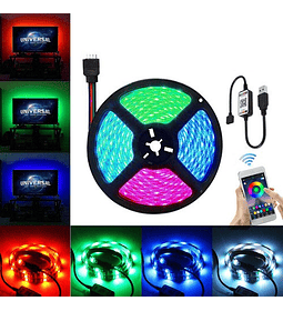 Cinta Tira Luz Led Control Rgb 5050 Bluetooth 5 Metros