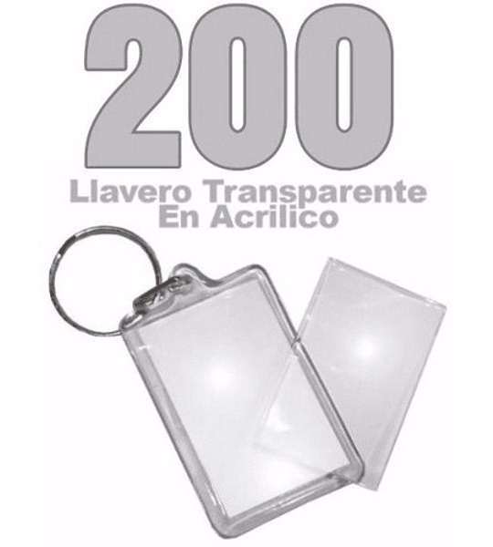 200 Llaveros Acrílicos Portafotos Rectangular 