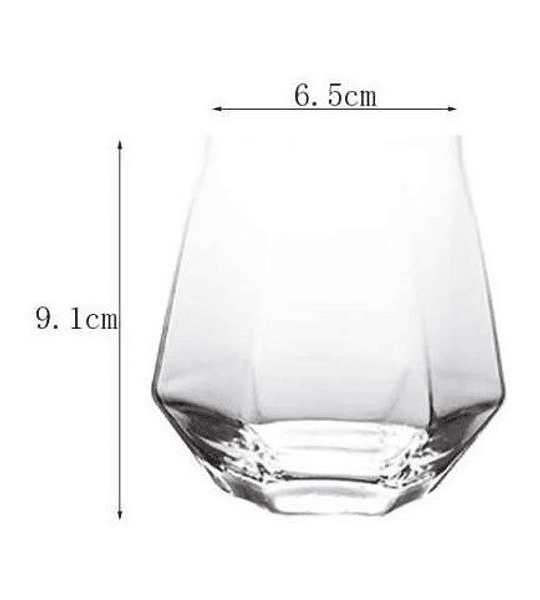 Set 6 Vasos Estilo Nordico Diamante Whiskey Cognac Ron