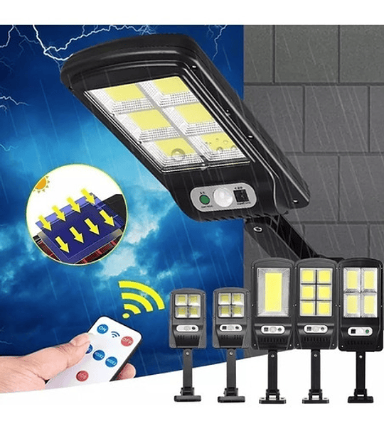 Foco Led Solar Led Luminaria Sensor 12 Hrs + Control