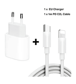 Cargador De Pared Usb Tipo C Carga Rápida 18w + Cable