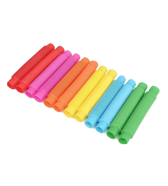 Pack 6 Pop Tubes (tubo) Tres Tamaños Juguete Anti Estres
