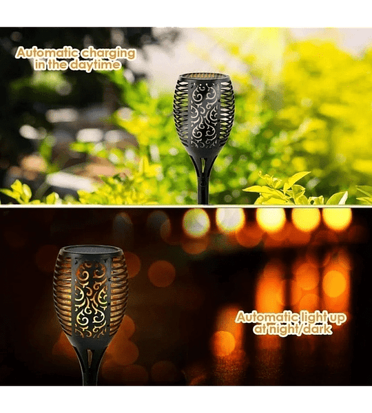 Lámpara Flama Estaca Antorcha Led Solar Jardín