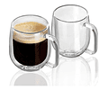 Pack 2 Tazas Doble Pared Vidrio 250ml Cafe Te Capuccino