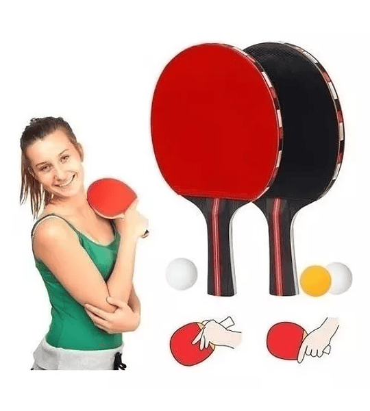 Paletas Ping Pong Set 3 Pelotas Tenis Mesa