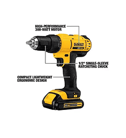 Kit de taladro/destornillador compacto de iones de litio DEWALT 20 V MAX