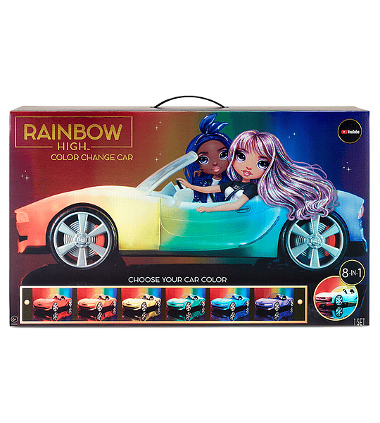 AUTO DEPORTIVO RAINBOW HIGH CAMBIO DE COLOR