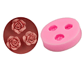 Molde silicona 3 rosas pequeñas