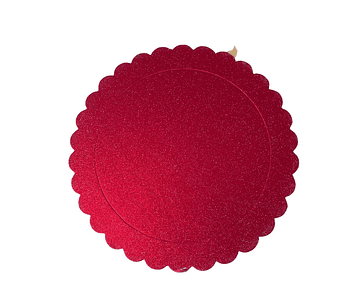 Bandeja de cartón glitter rojo 25 cm