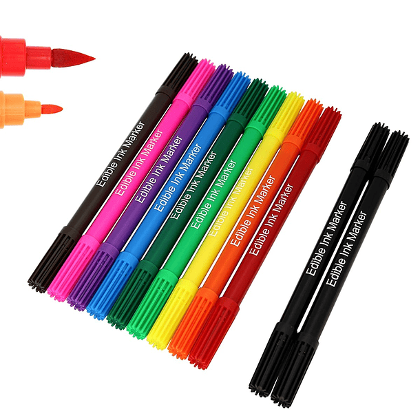 Set 10 lápices tinta comestible doble punta 1