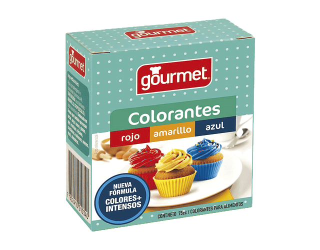 Colorantes Gourmet Pack (Rojo-Amarillo-Azul) 75cc