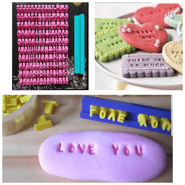 Set marcador letras abecedario Galletas Fondant.