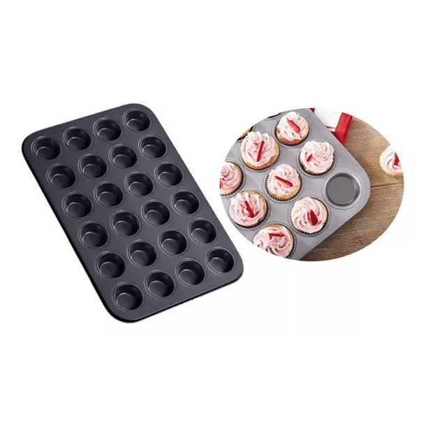 Molde minicupcakes antiadherente 24 cavidades 1