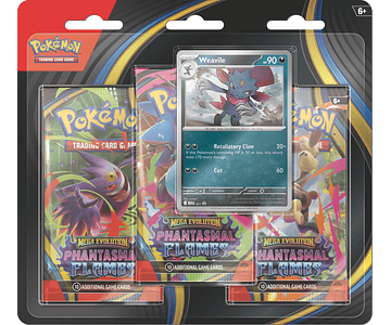 Pokémon 3-Pack Blister Phantasmal Flames Weavile Español