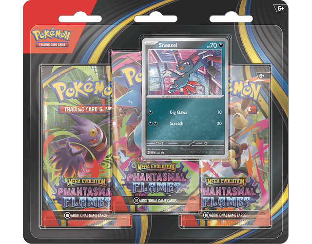 Pokémon 3-Pack Blister Phantasmal Flames Sneasel Inglés