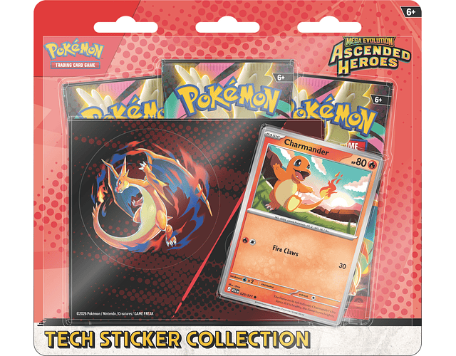 Pokémon Héroes Ascendentes Colección con Pegatinas (Charmander) Inglés PREVENTA