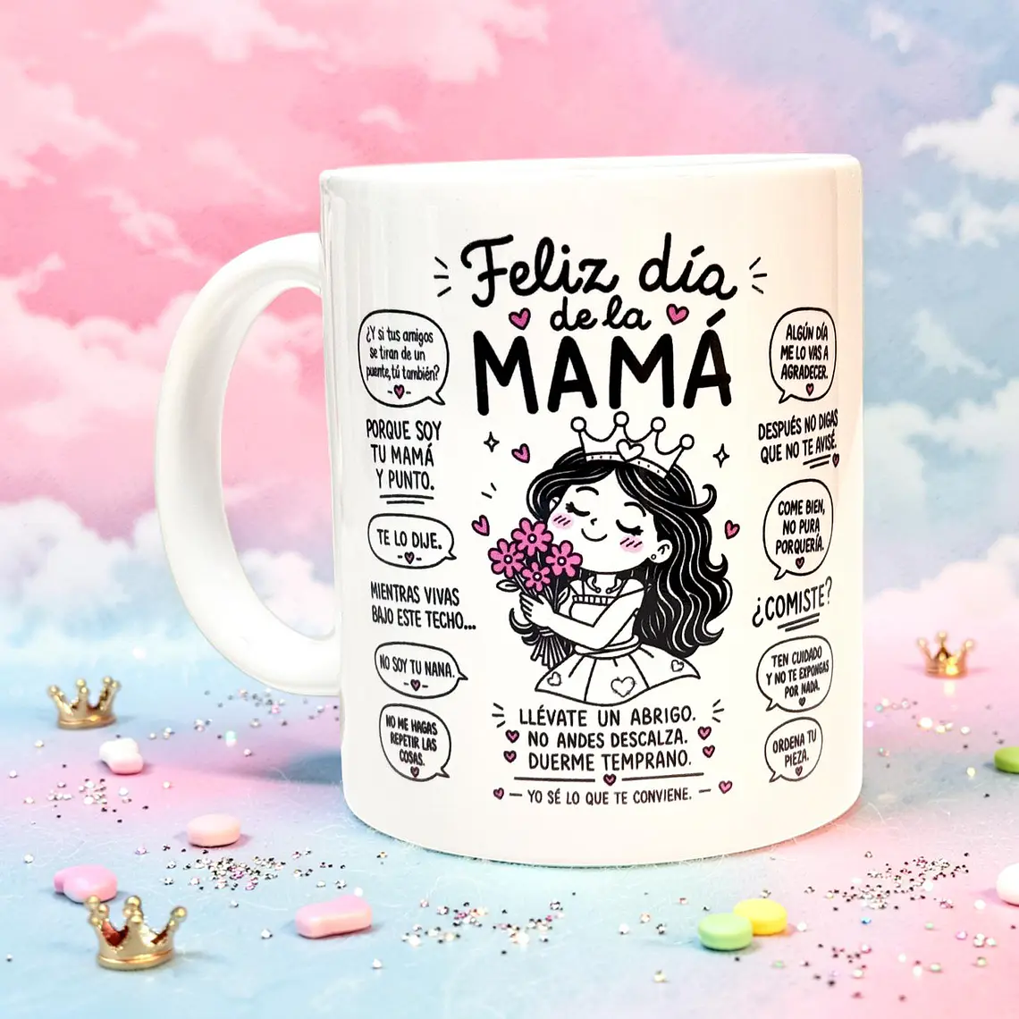 Tazón base blanca - Día de la mamá frases chilenas (mug) 1
